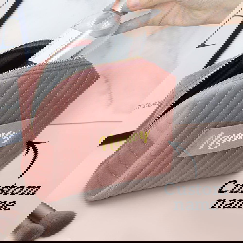Personalized Makeup Bag Custom Travel Toiletry Bag for Wedding or Birthday Gift - DigiVirt