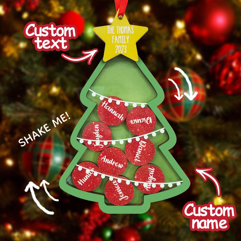 Personalized Name Christmas Shaker Ornament Custom Xmas Family Shaker Ornaments Unique Christmas Gifts - DigiVirt