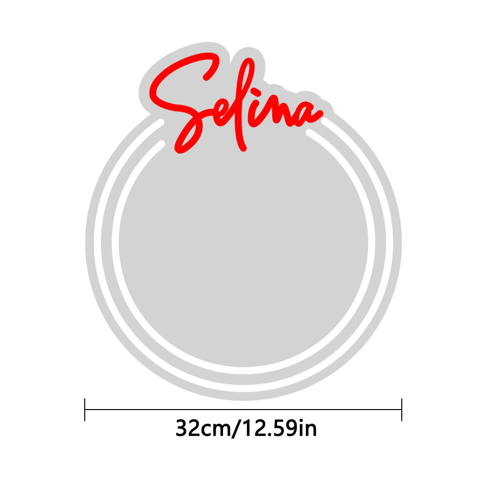 Personalized Name Mirror Light for Wall Custom Color Neon Mirror LED Dimmable Light Birthday Party Wedding Gift - DigiVirt