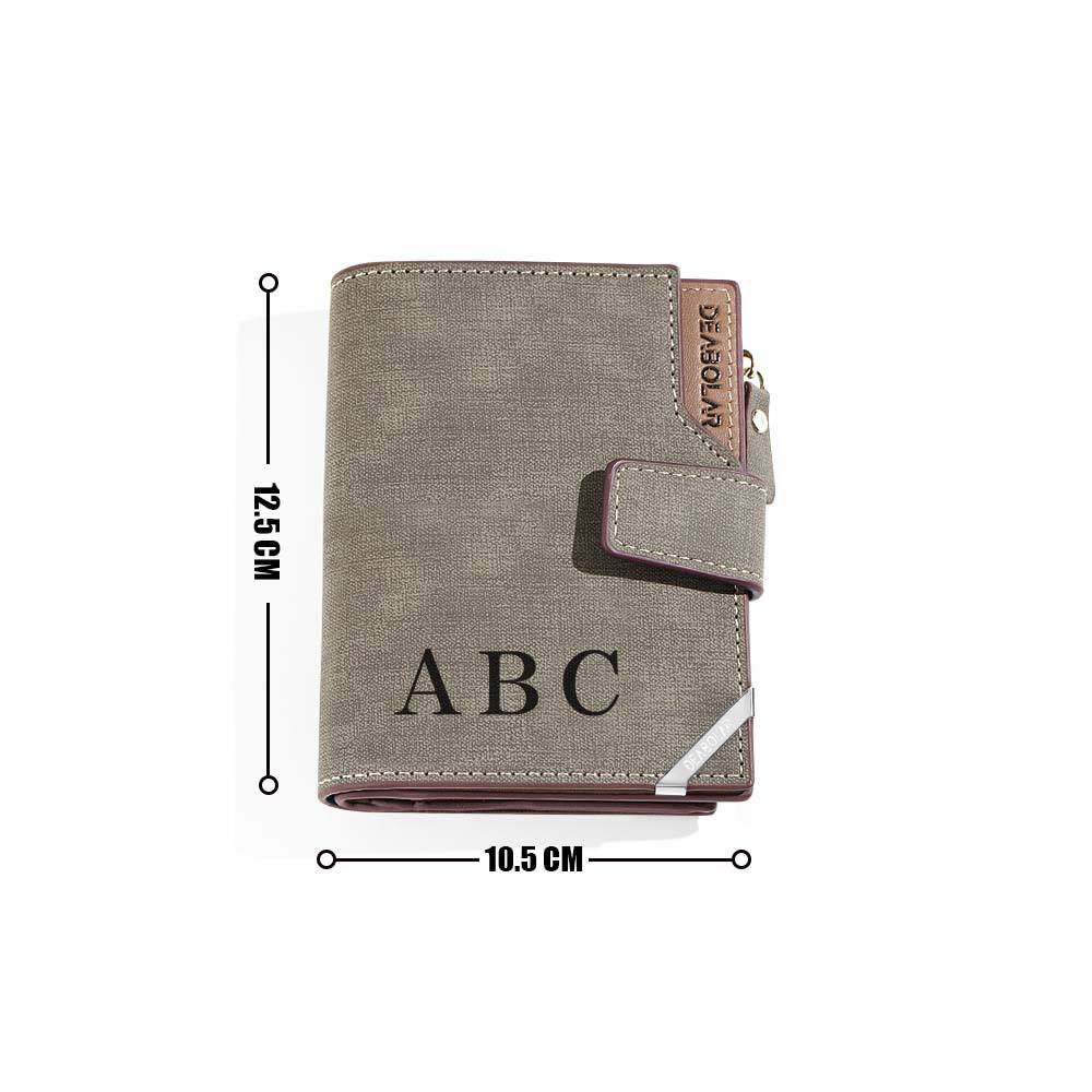 Personalized Photo Men's Foldable Leather Wallet with Text Father's Day Birthday Gift for Him - DigiVirt