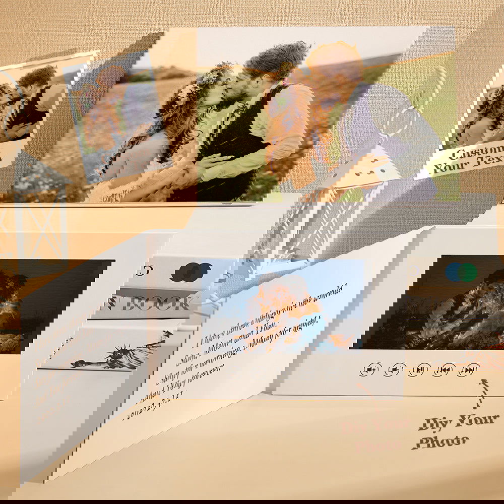 Personalized Photo Video Book With Text 1GB Memory Video Display Rechargeable Commemorative Gift - DigiVirt