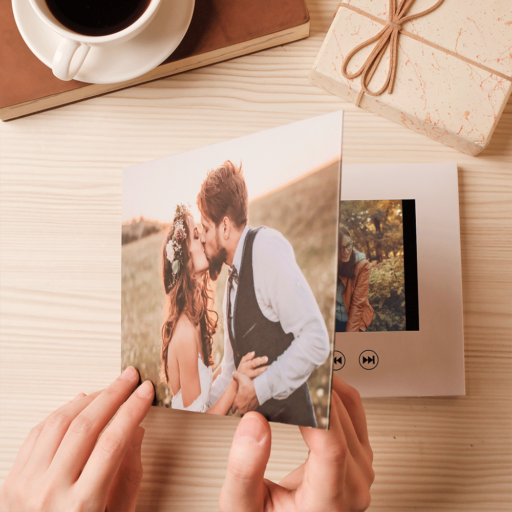 Personalized Photo Video Book With Text 1GB Memory Video Display Rechargeable Commemorative Gift - DigiVirt
