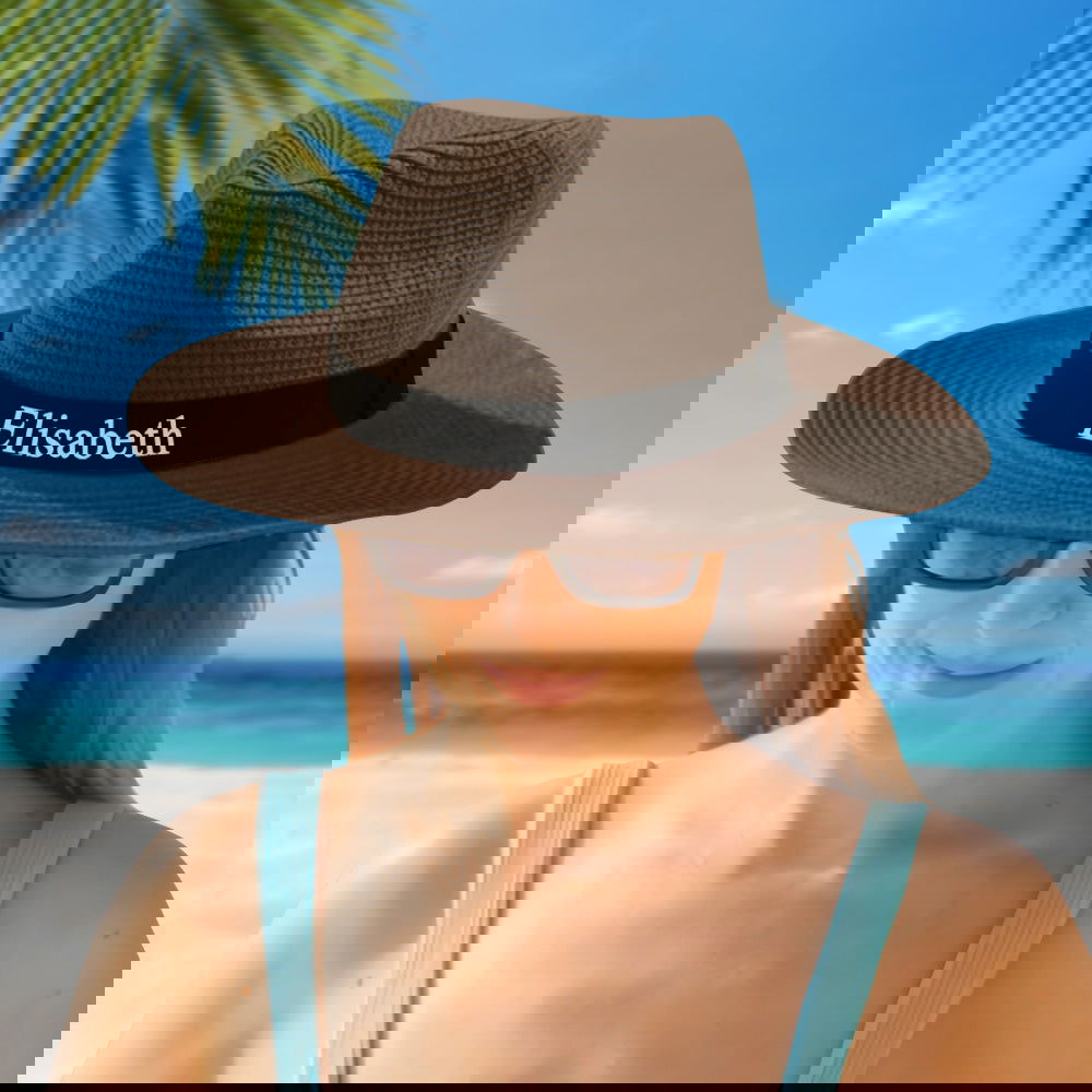 Personalized Straw Fedora Hat Custom Beach Hat Gift for Bridesmaid Friends Family Bachelorette Party - DigiVirt