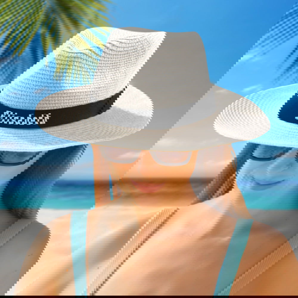 Personalized Straw Fedora Hat Custom Beach Hat Gift for Bridesmaid Friends Family Bachelorette Party - DigiVirt