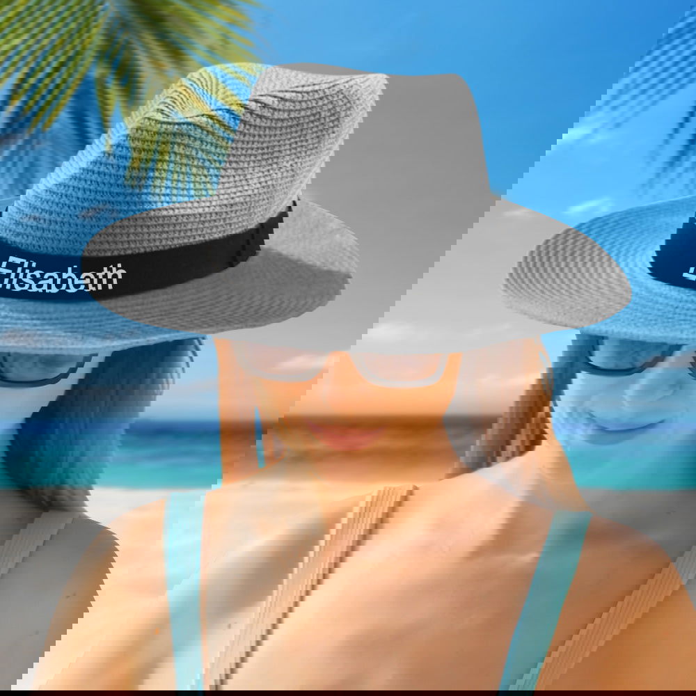 Personalized Straw Fedora Hat Custom Beach Hat Gift for Bridesmaid Friends Family Bachelorette Party - DigiVirt