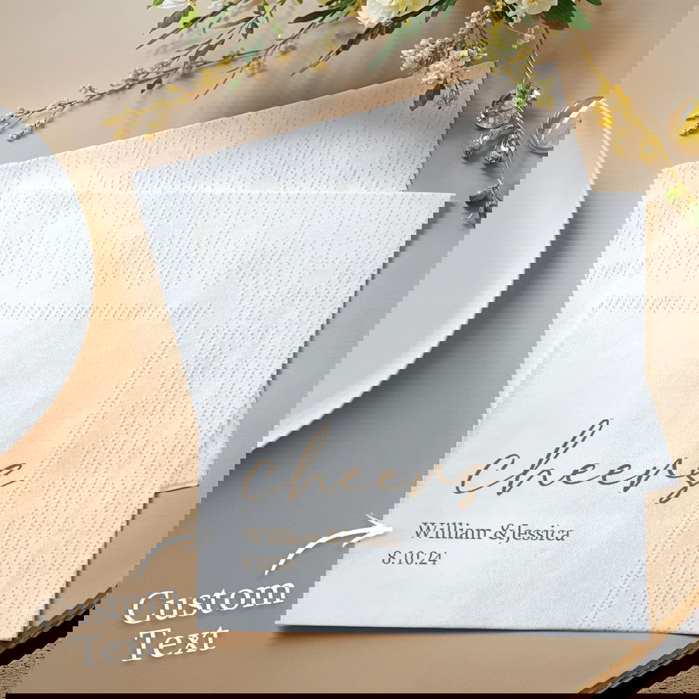 Personalized Wedding Napkins Cocktail Napkins Rehearsal Dinner Napkins - DigiVirt