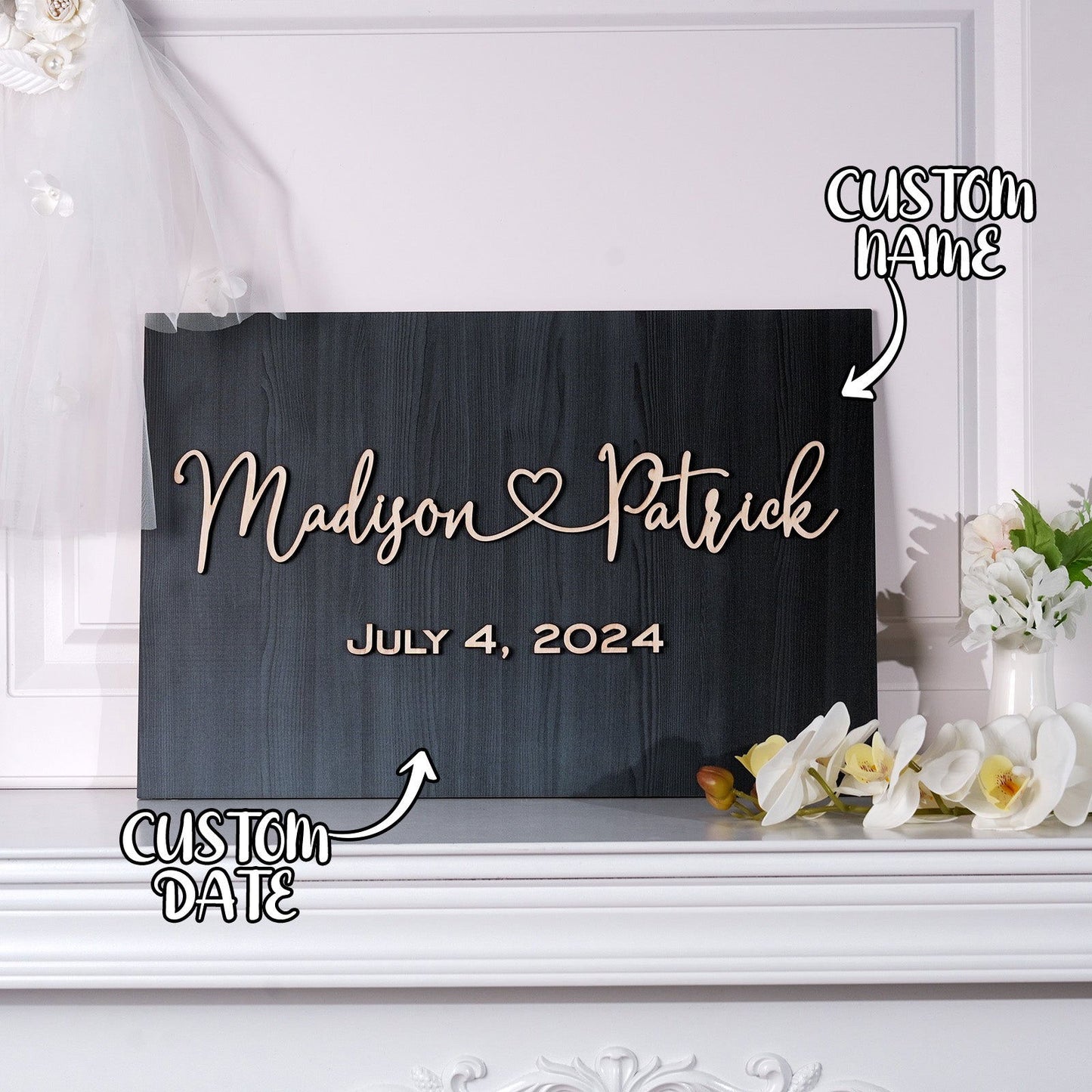 Personalized Wedding Sign Wedding Welcome Sign for Wedding Entrance - DigiVirt