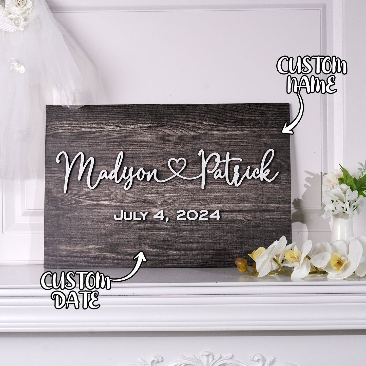 Personalized Wedding Sign Wedding Welcome Sign for Wedding Entrance - DigiVirt