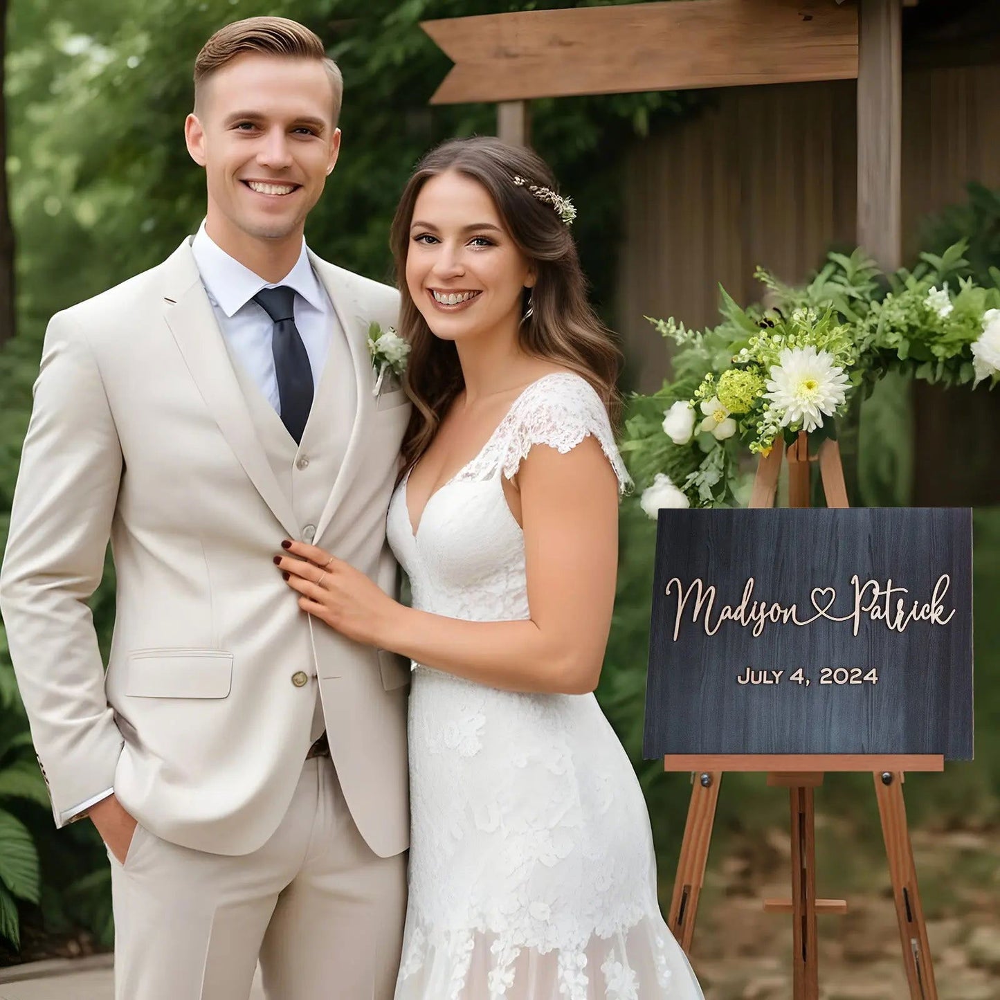 Personalized Wedding Sign Wedding Welcome Sign for Wedding Entrance - DigiVirt