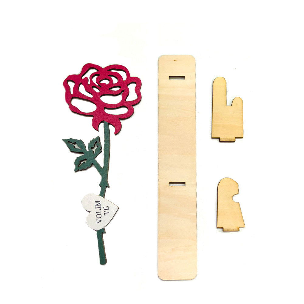 Personalized Wooden Rose Decor with Text - DigiVirt