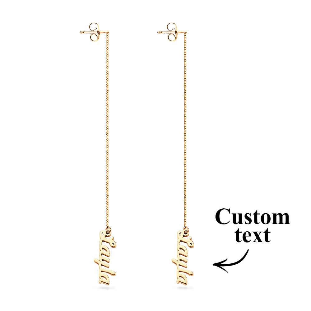 Promise You Personalized Name Earrings Lovers Earrings Wedding Gift - DigiVirt