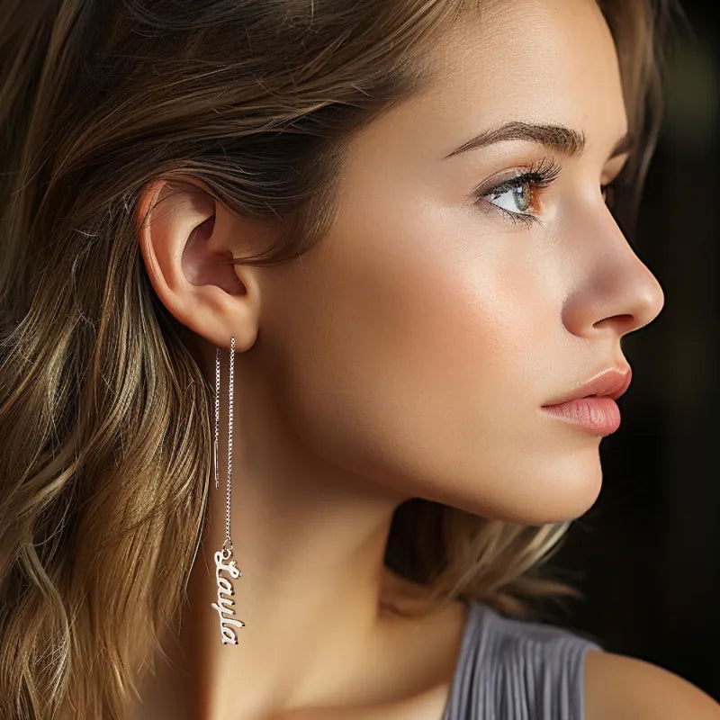 Promise You Personalized Name Earrings Lovers Earrings Wedding Gift - DigiVirt