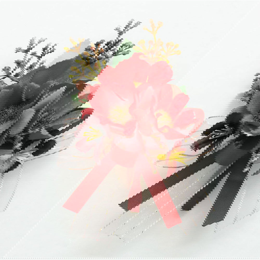 Realistic Wedding Boutonnieres Faux Silk Groom's Corsage Best Man's Corsage - DigiVirt