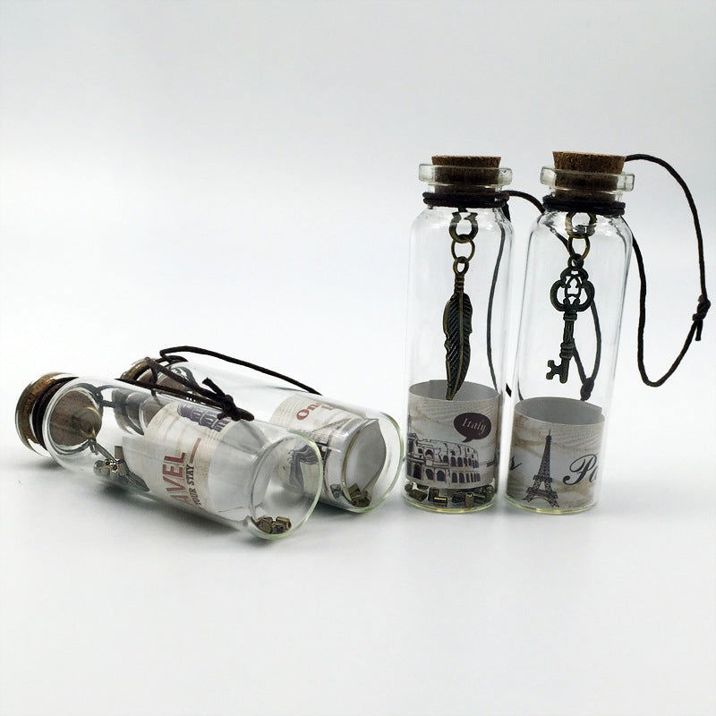 Small Vintage Pendant Mini Wishing Bottle Wholesale Transparent Glass Bottle With Cork Creative Small Gift Pendant - DigiVirt