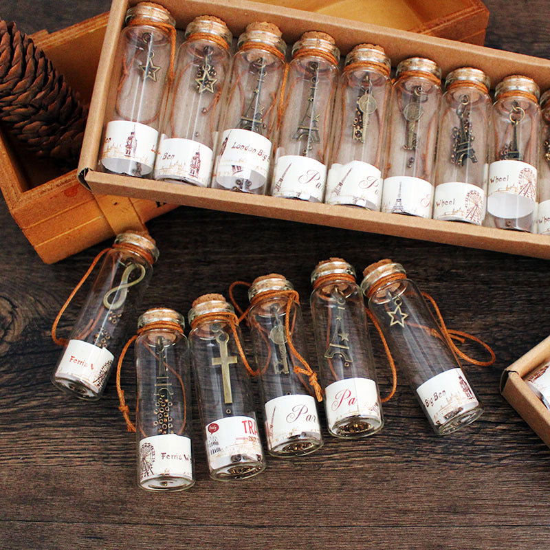 Small Vintage Pendant Mini Wishing Bottle Wholesale Transparent Glass Bottle With Cork Creative Small Gift Pendant - DigiVirt