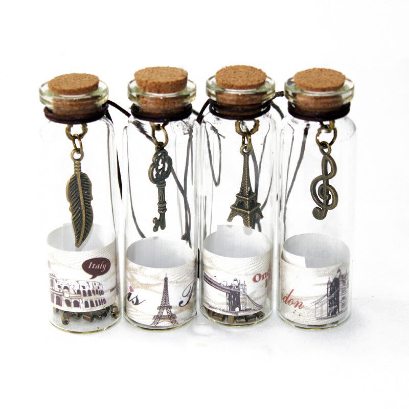 Small Vintage Pendant Mini Wishing Bottle Wholesale Transparent Glass Bottle With Cork Creative Small Gift Pendant - DigiVirt