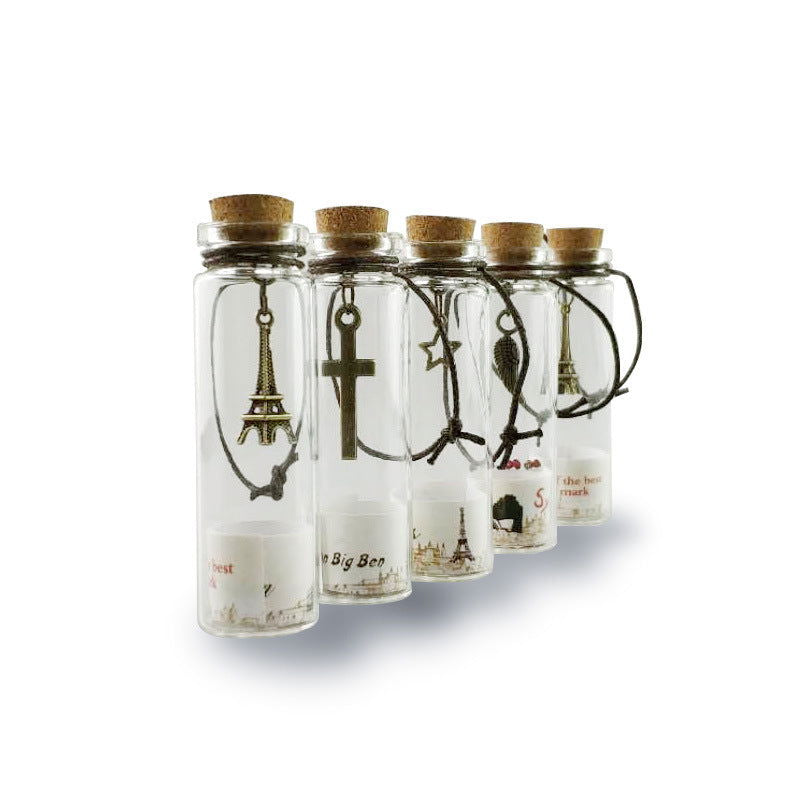 Small Vintage Pendant Mini Wishing Bottle Wholesale Transparent Glass Bottle With Cork Creative Small Gift Pendant - DigiVirt