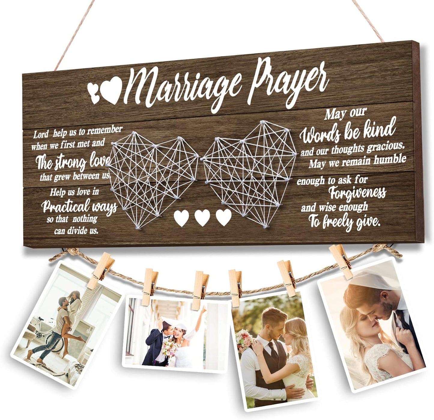 Wedding Gifts Bridal Shower Gifts for Bride and Groom Engagement Gifts for couple Valentine‘s Day Present for Husband and Wife Newlywed Marriage Prayer Photo Holder - DigiVirt