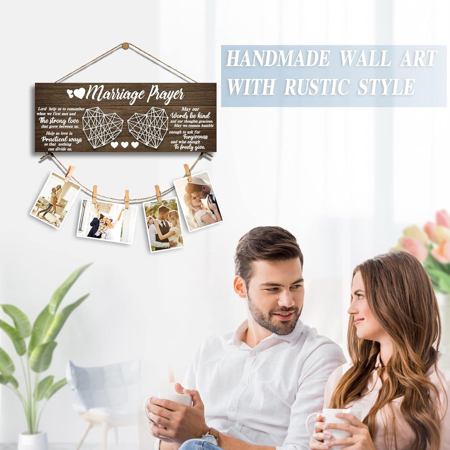 Wedding Gifts Bridal Shower Gifts for Bride and Groom Engagement Gifts for couple Valentine‘s Day Present for Husband and Wife Newlywed Marriage Prayer Photo Holder - DigiVirt