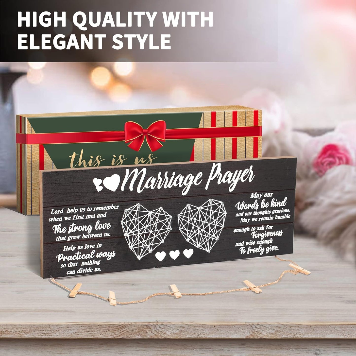 Wedding Gifts Bridal Shower Gifts for Bride and Groom Engagement Gifts for couple Valentine‘s Day Present for Husband and Wife Newlywed Marriage Prayer Photo Holder - DigiVirt
