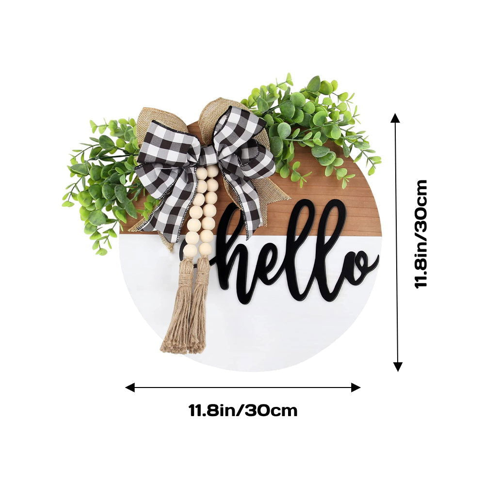 Welcome Sign for Front Door Wood Farmhouse Wreath Porch Decor Hanging Decoration Gifts - DigiVirt