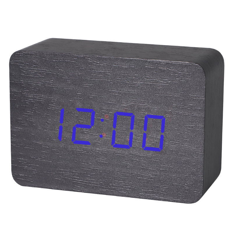 Wooden Alarm Clock Natural Minimalistic Rustic Trending LED Wooden Clock - DigiVirt