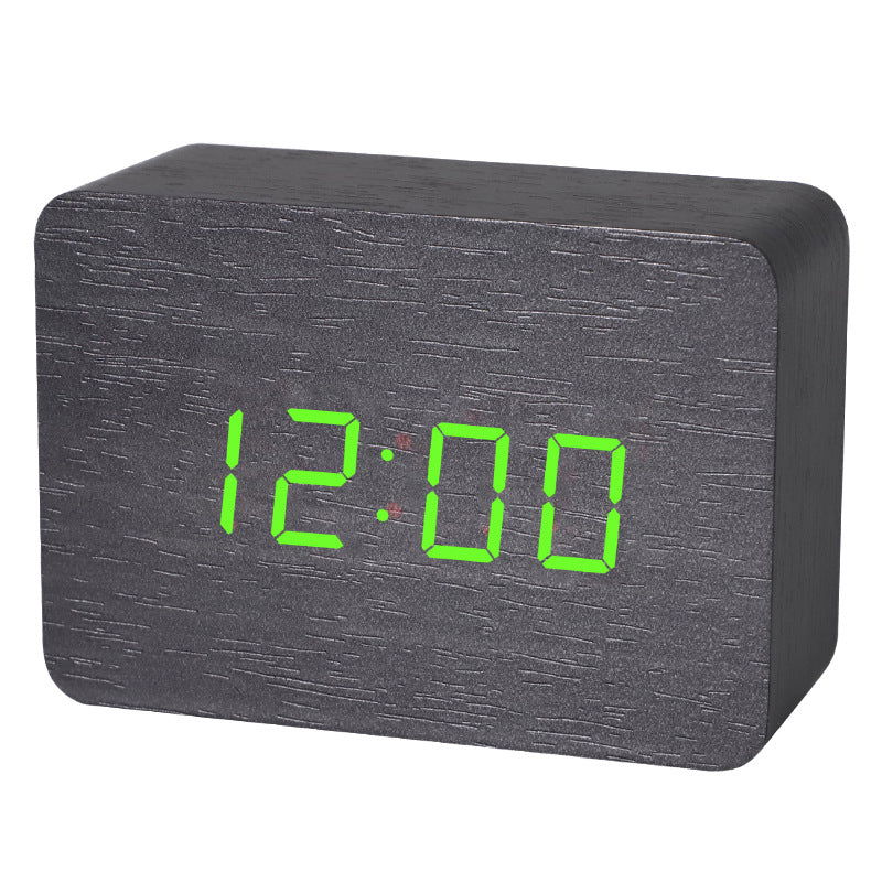 Wooden Alarm Clock Natural Minimalistic Rustic Trending LED Wooden Clock - DigiVirt