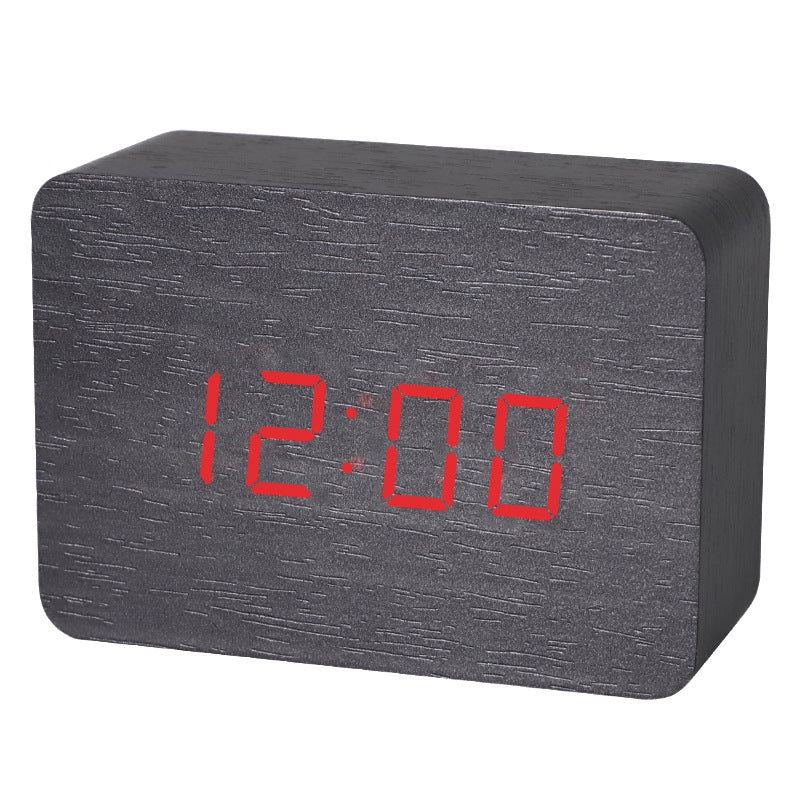 Wooden Alarm Clock Natural Minimalistic Rustic Trending LED Wooden Clock - DigiVirt