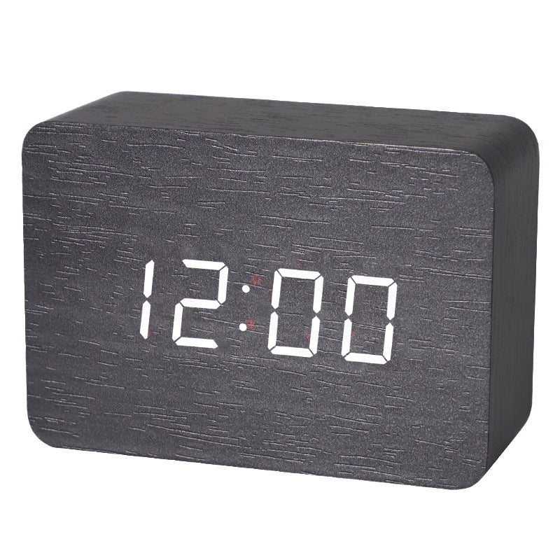 Wooden Alarm Clock Natural Minimalistic Rustic Trending LED Wooden Clock - DigiVirt