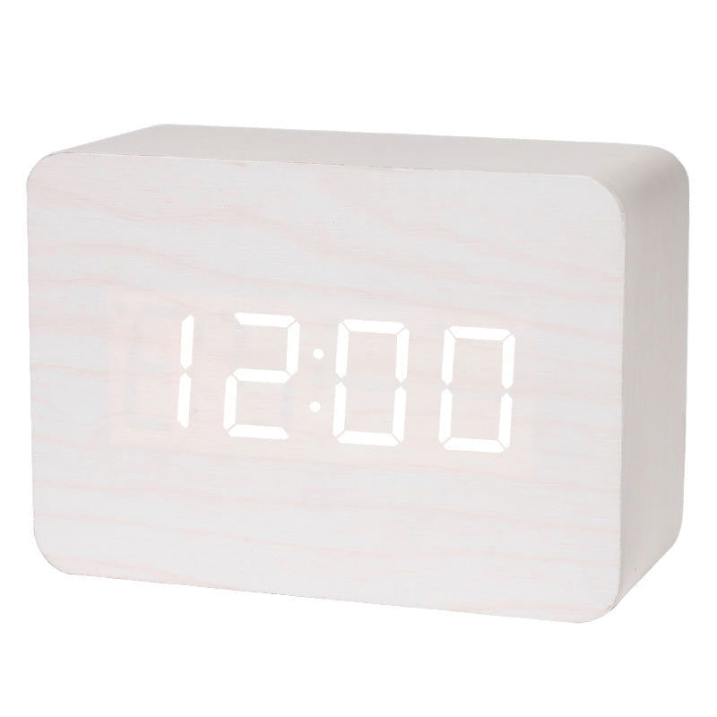 Wooden Alarm Clock Natural Minimalistic Rustic Trending LED Wooden Clock - DigiVirt