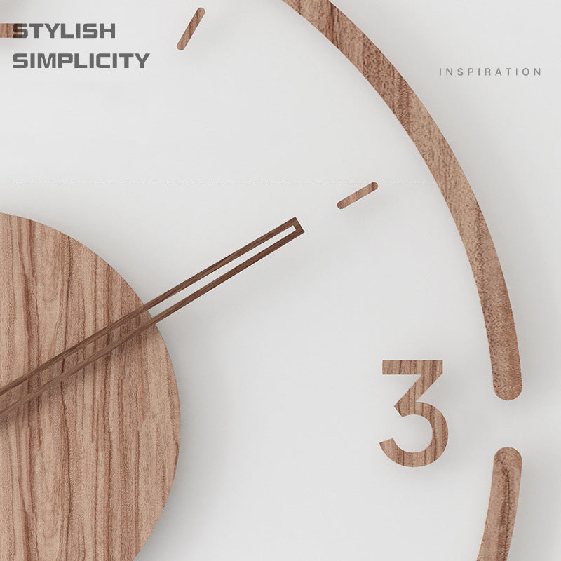 Solid Wood Creative Silent Quartz Clock Wall Clock 35cm