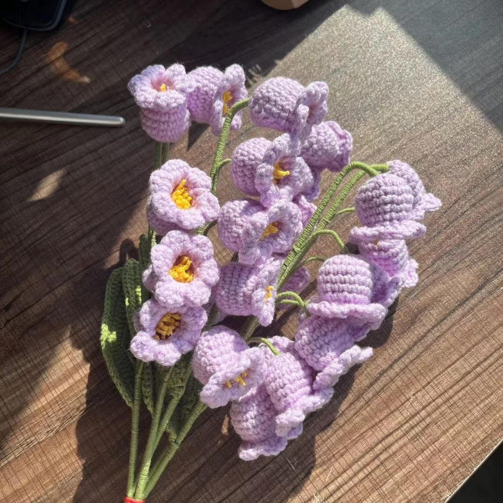 1pc Handmade Knitted Flower Bell Orchid Crochet Flower Gift for Her - DigiVirt
