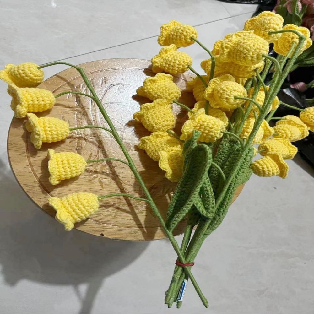 1pc Handmade Knitted Flower Bell Orchid Crochet Flower Gift for Her - DigiVirt