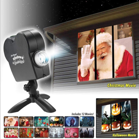 Halloween Christmas LED Holographic Projection Lamp Projector with 12 Images