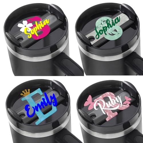 Name Plate for Stanley 40,30,20oz - Monogram,3D Raised Text - Personalized Name Tag for Stanley Cup 40/30/20 oz,Custom Tumbler Name Plate for Lid,Customized Acrylic Nameplate for Stanley Tumbler Cup - DigiVirt