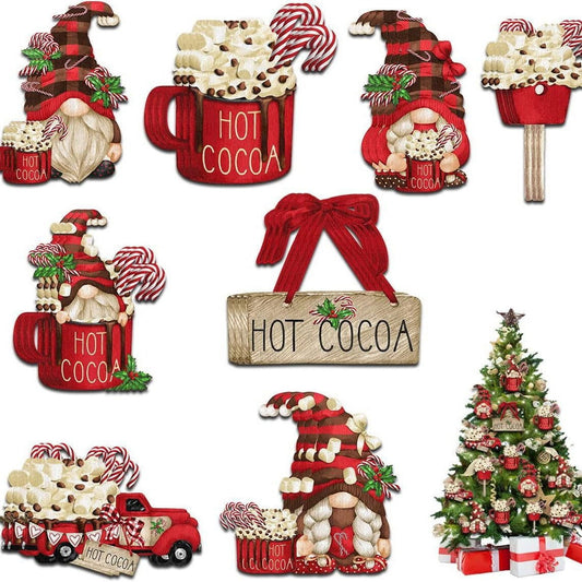 24 PCs Dwarf Christmas Wooden Pendants Christmas Spirit Christmas Tree Holiday Crafts Decoration Home Decoration - DigiVirt