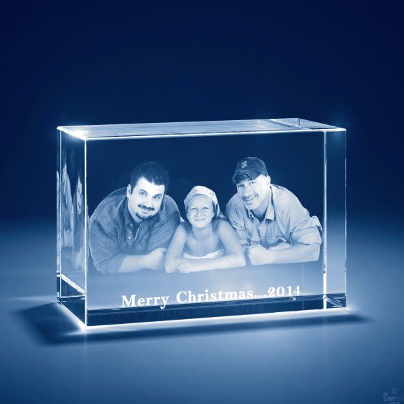2D 3D Laser Engraved Crystal Cube Custom Photo Block - DigiVirt