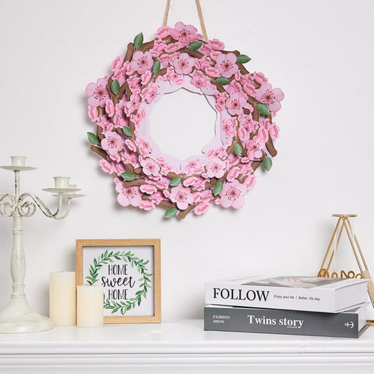 3D Creative Cherry Blossom Wreath Pop Up Home Decor Garland - DigiVirt
