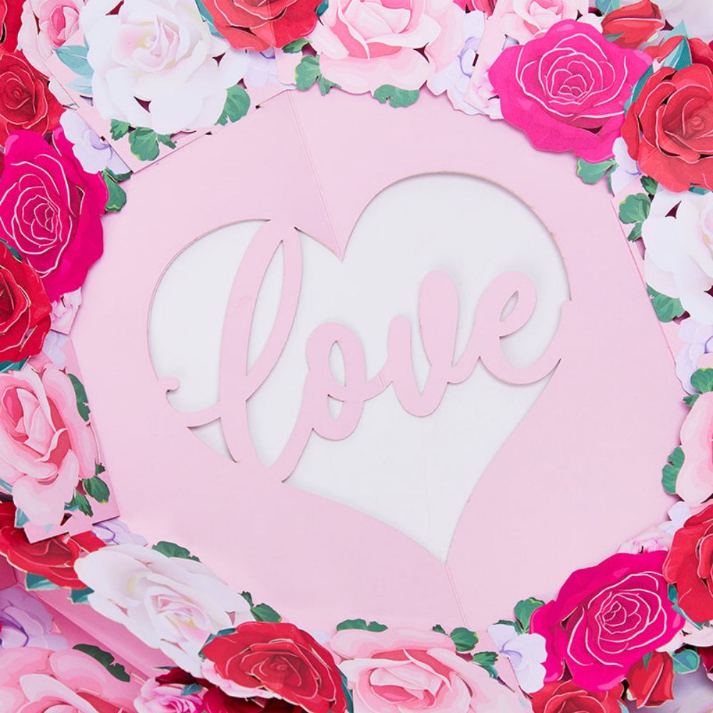 3D Creative Cupid Rose Wreath Pop Up Home Decor Garland - DigiVirt