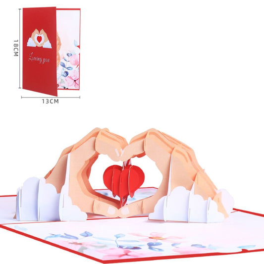 3D Creative Valentine's Day Wedding Pop Up Card Love In Hand Palm Pop Up Greeting Card - DigiVirt