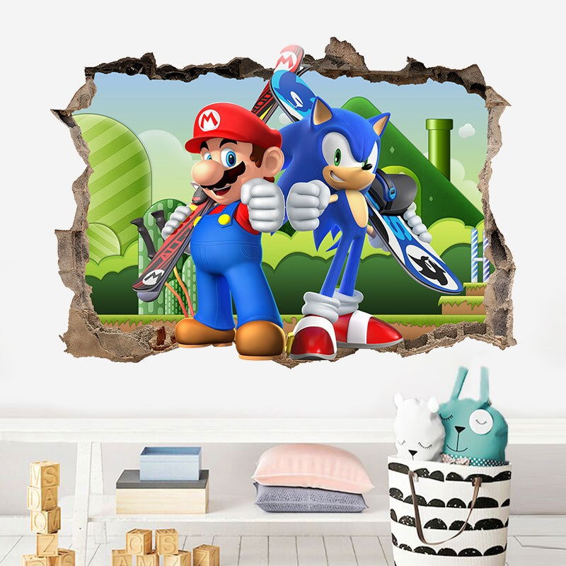 3D Wall Piercing Mary Full Staff Wall Stickers Living Room Bedroom Kindergarten Decoration Background Wall - DigiVirt