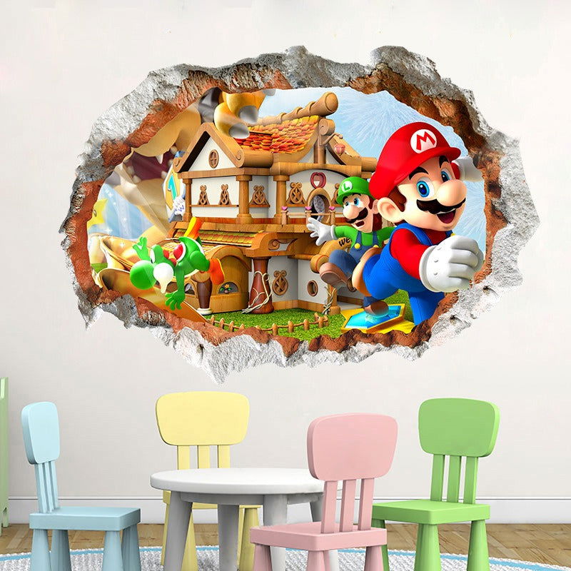3D Wall Piercing Mary Full Staff Wall Stickers Living Room Bedroom Kindergarten Decoration Background Wall - DigiVirt