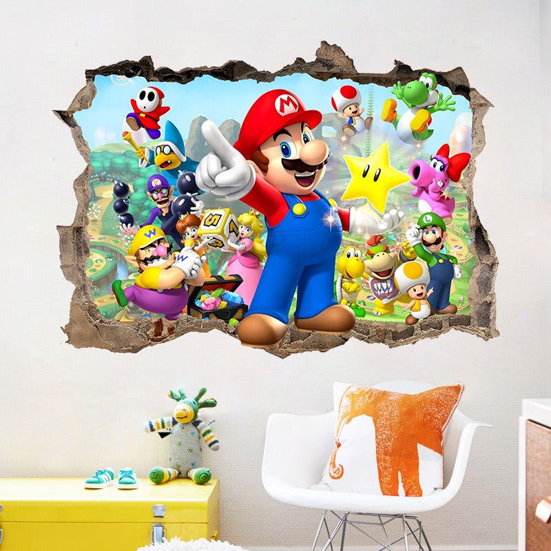3D Wall Piercing Mary Full Staff Wall Stickers Living Room Bedroom Kindergarten Decoration Background Wall - DigiVirt
