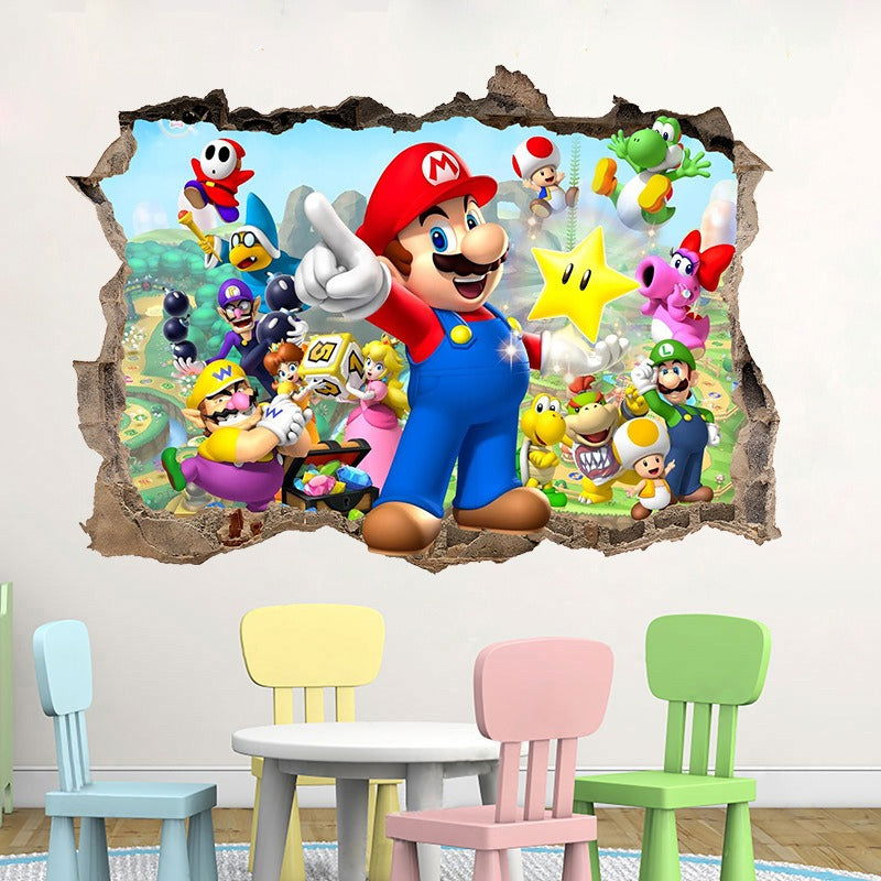 3D Wall Piercing Mary Full Staff Wall Stickers Living Room Bedroom Kindergarten Decoration Background Wall - DigiVirt
