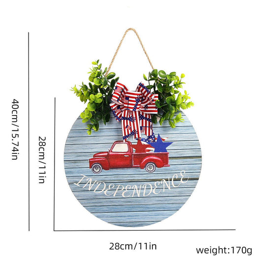 4th of July Welcome Door Sign Independence Day Decorations Front Door Hanger Gifts - DigiVirt