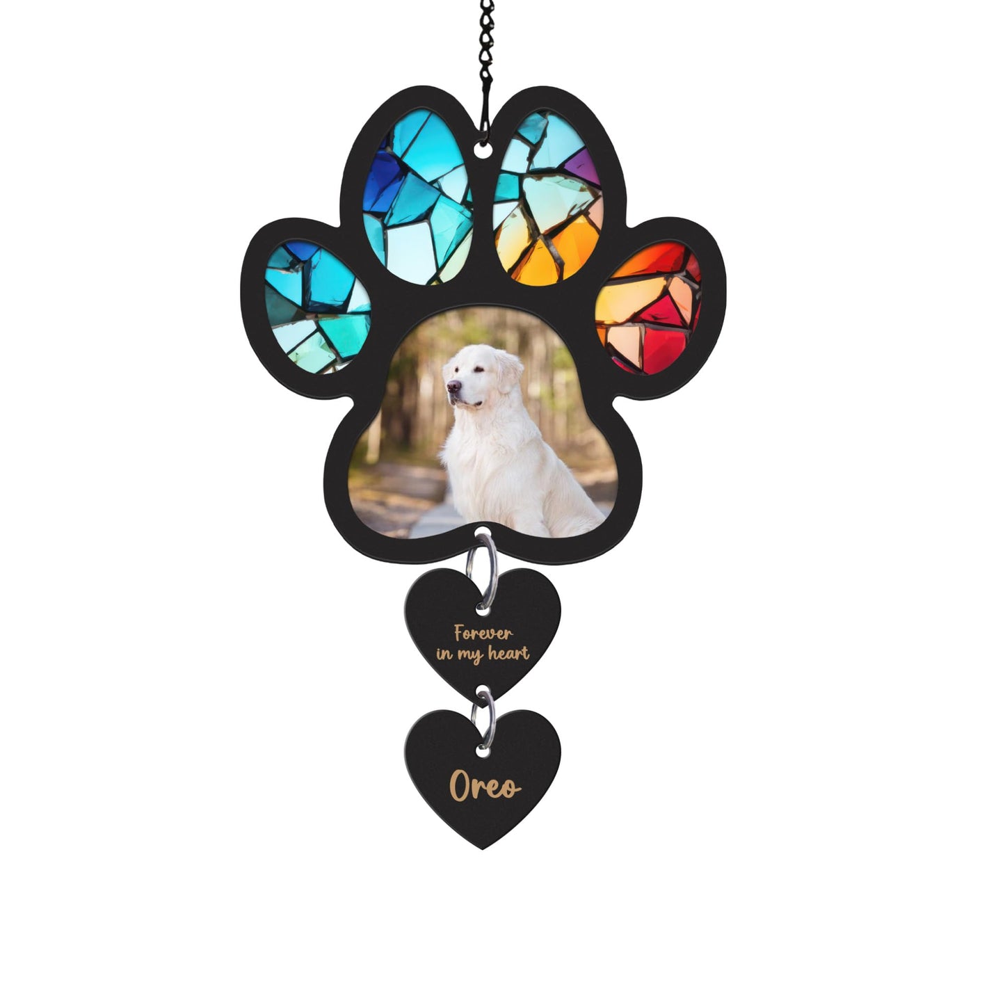 Pet Memorial Suncatcher, Personalized Pet Memorial Suncatcher with Custom Dog Breed and Name, Loss Of Dog Sympathy Gift, Dog Remembrance Gift, Pet Memorial Ornament SC69 (SC66)