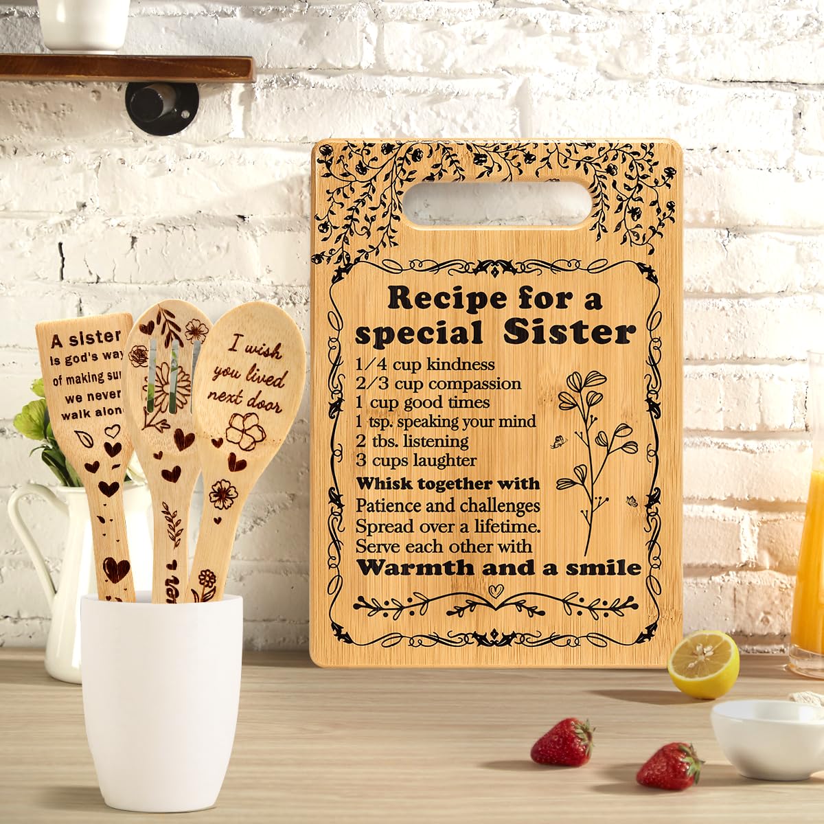 Birthday Friendship Gifts for Women Friends Cutting Board Christmas Gifts Ideas for BFF Bestie Soul Sister Bestie Gifts for Women, Friend Gifts, BFF Gifts Best Friend Kitchen Gifts Cutting Board Set