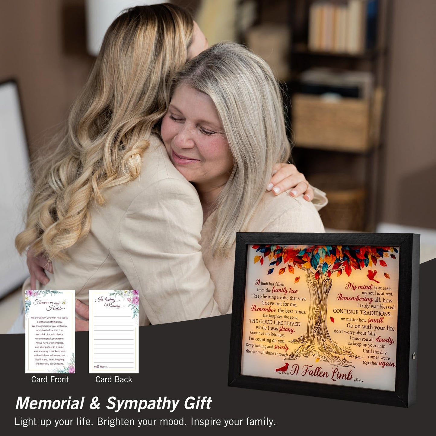 Sympathy Gift LED Memorial Shadow Box Memorial Gifts for Loss of Loved One Mother Mom Dad Father, in Memory of Loved One Gifts