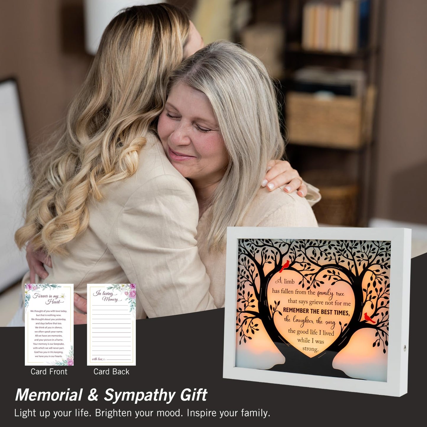 Sympathy Gift LED Memorial Shadow Box Memorial Gifts for Loss of Loved One Mother Mom Dad Father, in Memory of Loved One Gifts