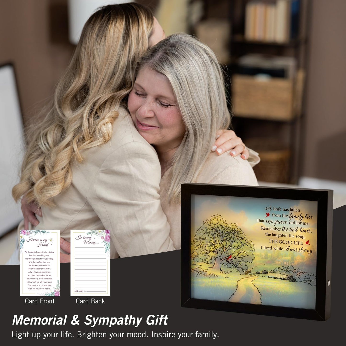 Sympathy Gift LED Memorial Shadow Box Memorial Gifts for Loss of Loved One Mother Mom Dad Father, in Memory of Loved One Gifts